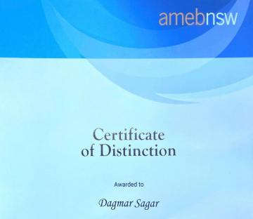 Award for AM4U Singing Teacher Dagmar Sagar