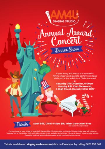 Poster featuring the Statue of Liberty, a cownboy, Santa Clause and an Elf