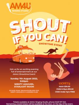 Event poster showing a combi and falling woman in the outback